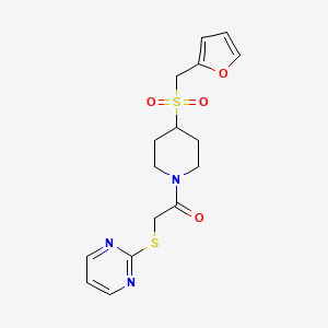 1-(4-((Furan-2-ylmethyl)sulfonyl)piperidin-1-yl)-2-(pyrimidin-2-ylthio)ethanone