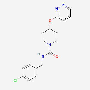 molecular formula C17H19ClN4O2 B2810828 N-(4-chlorobenzyl)-4-(pyridazin-3-yloxy)piperidine-1-carboxamide CAS No. 1797755-28-2