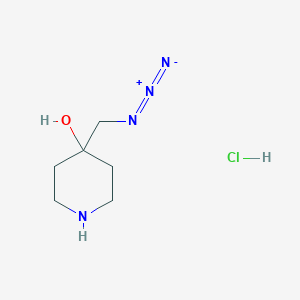 molecular formula C6H13ClN4O B2810829 4-(偶氮甲基)哌啶-4-醇；盐酸盐 CAS No. 2375261-70-2