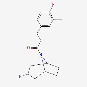 molecular formula C17H21F2NO B2810831 1-(3-Fluoro-8-azabicyclo[3.2.1]octan-8-yl)-3-(4-fluoro-3-methylphenyl)propan-1-one CAS No. 2309706-02-1