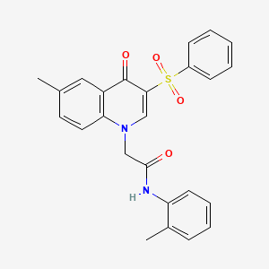 2-[3-(benzenesulfonyl)-6-methyl-4-oxo-1,4-dihydroquinolin-1-yl]-N-(2-methylphenyl)acetamide