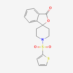 molecular formula C16H15NO4S2 B2810837 1'-(thiophen-2-ylsulfonyl)-3H-spiro[isobenzofuran-1,4'-piperidin]-3-one CAS No. 1797702-92-1