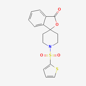 molecular formula C16H15NO4S2 B2810837 1'-(噻吩-2-基磺酰基)-3H-螺[异苯并呋喃-1,4'-哌啶]-3-酮 CAS No. 1797702-92-1