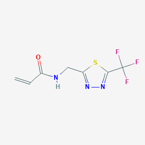 molecular formula C7H6F3N3OS B2810841 N-[[5-(Trifluoromethyl)-1,3,4-thiadiazol-2-yl]methyl]prop-2-enamide CAS No. 2361641-93-0