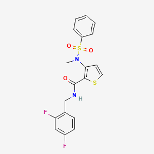 molecular formula C19H16F2N2O3S2 B2810845 N-(2,4-difluorobenzyl)-3-[methyl(phenylsulfonyl)amino]thiophene-2-carboxamide CAS No. 1226447-37-5