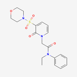 molecular formula C19H23N3O5S B2810846 N-ethyl-2-[3-(morpholine-4-sulfonyl)-2-oxo-1,2-dihydropyridin-1-yl]-N-phenylacetamide CAS No. 1251629-13-6