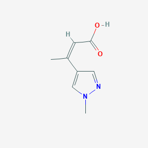 molecular formula C8H10N2O2 B2810853 (Z)-3-(1-甲基吡唑-4-基)丁-2-烯酸 CAS No. 1251452-23-9