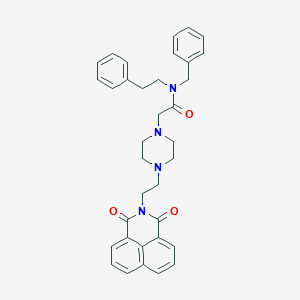 molecular formula C35H36N4O3 B2810856 N-benzyl-2-(4-(2-(1,3-dioxo-1H-benzo[de]isoquinolin-2(3H)-yl)ethyl)piperazin-1-yl)-N-phenethylacetamide CAS No. 2034622-49-4