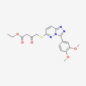 molecular formula C19H20N4O5S B2810857 Ethyl 4-((3-(3,4-dimethoxyphenyl)-[1,2,4]triazolo[4,3-b]pyridazin-6-yl)thio)-3-oxobutanoate CAS No. 852438-07-4