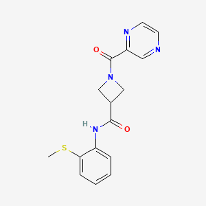 molecular formula C16H16N4O2S B2810863 N-(2-(methylthio)phenyl)-1-(pyrazine-2-carbonyl)azetidine-3-carboxamide CAS No. 1448134-02-8