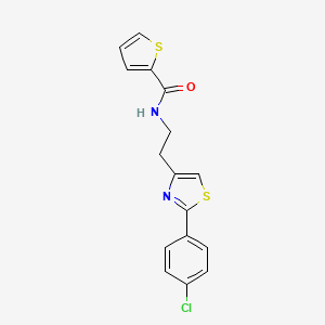 molecular formula C16H13ClN2OS2 B2810868 N-[2-[2-(4-chlorophenyl)-1,3-thiazol-4-yl]ethyl]thiophene-2-carboxamide CAS No. 895779-63-2