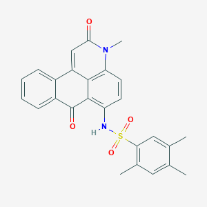 molecular formula C26H22N2O4S B281087 2,4,5-trimethyl-N-(3-methyl-2,7-dioxo-2,7-dihydro-3H-naphtho[1,2,3-de]quinolin-6-yl)benzenesulfonamide 