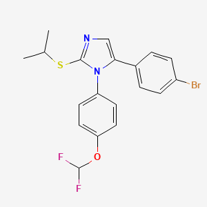molecular formula C19H17BrF2N2OS B2810870 5-(4-溴苯基)-1-(4-(二氟甲氧基)苯基)-2-(异丙硫基)-1H-咪唑 CAS No. 1226427-26-4