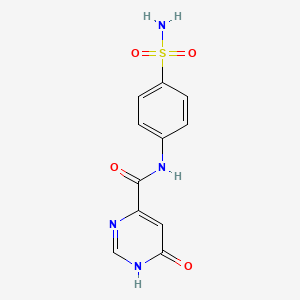 molecular formula C11H10N4O4S B2810883 6-羟基-N-(4-磺酰基苯基)嘧啶-4-甲酰胺 CAS No. 2034360-18-2