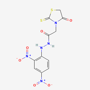 molecular formula C11H9N5O6S2 B2810888 N'-(2,4-dinitrophenyl)-2-(4-oxo-2-thioxothiazolidin-3-yl)acetohydrazide CAS No. 898638-17-0
