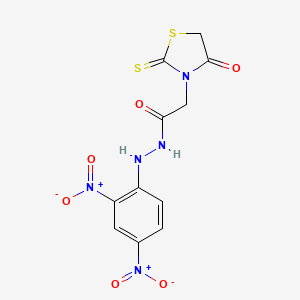 molecular formula C11H9N5O6S2 B2810888 N'-(2,4-二硝基苯基)-2-(4-氧代-2-硫代噻唑烷-3-基)乙酰肼 CAS No. 898638-17-0