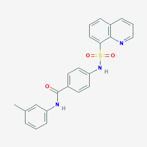 molecular formula C23H19N3O3S B281089 N-(3-methylphenyl)-4-[(8-quinolinylsulfonyl)amino]benzamide 