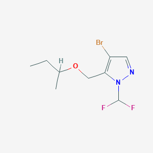molecular formula C9H13BrF2N2O B2810890 4-bromo-5-(sec-butoxymethyl)-1-(difluoromethyl)-1H-pyrazole CAS No. 1856099-38-1