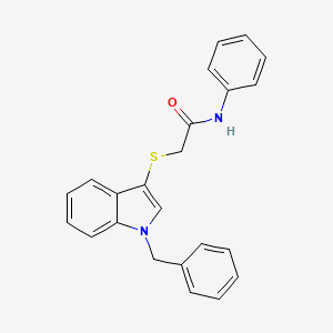 molecular formula C23H20N2OS B2810891 2-((1-benzyl-1H-indol-3-yl)thio)-N-phenylacetamide CAS No. 681273-56-3
