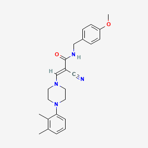 molecular formula C24H28N4O2 B2810893 (E)-2-cyano-3-(4-(2,3-dimethylphenyl)piperazin-1-yl)-N-(4-methoxybenzyl)acrylamide CAS No. 885179-87-3