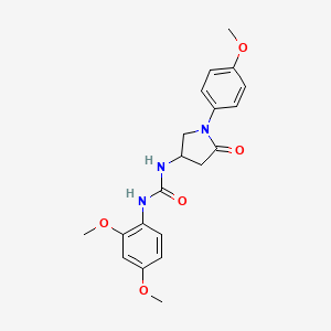 molecular formula C20H23N3O5 B2810897 1-(2,4-Dimethoxyphenyl)-3-(1-(4-methoxyphenyl)-5-oxopyrrolidin-3-yl)urea CAS No. 877640-59-0