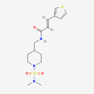molecular formula C15H23N3O3S2 B2810905 (E)-N-((1-(N,N-dimethylsulfamoyl)piperidin-4-yl)methyl)-3-(thiophen-3-yl)acrylamide CAS No. 2035021-44-2