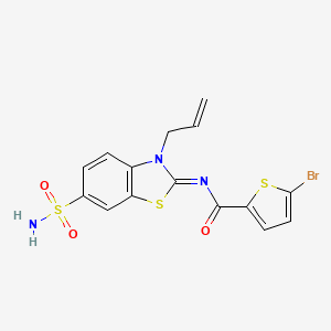 molecular formula C15H12BrN3O3S3 B2810909 (Z)-N-(3-烯丙基-6-磺酰基苯并[d]噻唑-2(3H)-基)-5-溴噻吩-2-甲酰胺 CAS No. 865176-18-7