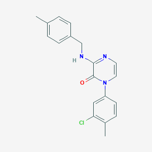 molecular formula C19H18ClN3O B2810914 1-(3-Chloro-4-methylphenyl)-3-[(4-methylphenyl)methylamino]pyrazin-2-one CAS No. 932488-32-9