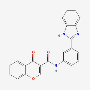 molecular formula C23H15N3O3 B2810928 N-(3-(1H-苯并[d]咪唑-2-基)苯基)-4-氧代-4H-香豆素-3-羧酰胺 CAS No. 477556-24-4