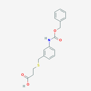 molecular formula C18H19NO4S B2810931 3-[[3-(Phenylmethoxycarbonylamino)phenyl]methylsulfanyl]propanoic acid CAS No. 2287273-97-4