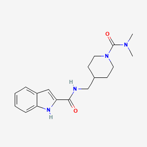 molecular formula C18H24N4O2 B2810935 N-[[1-(Dimethylcarbamoyl)piperidin-4-yl]methyl]-1H-indole-2-carboxamide CAS No. 2415488-96-7