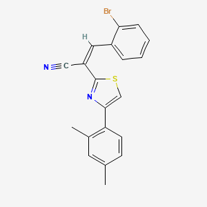 molecular formula C20H15BrN2S B2810937 (Z)-3-(2-bromophenyl)-2-(4-(2,4-dimethylphenyl)thiazol-2-yl)acrylonitrile CAS No. 476670-18-5