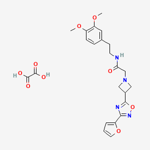 molecular formula C23H26N4O9 B2810940 N-(3,4-dimethoxyphenethyl)-2-(3-(3-(furan-2-yl)-1,2,4-oxadiazol-5-yl)azetidin-1-yl)acetamide oxalate CAS No. 1428356-41-5