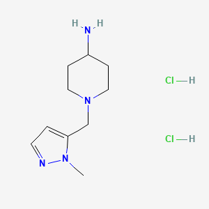 molecular formula C10H20Cl2N4 B2810949 1-[(1-Methyl-1H-pyrazol-5-yl)methyl]piperidin-4-amine dihydrochloride CAS No. 1432027-47-8