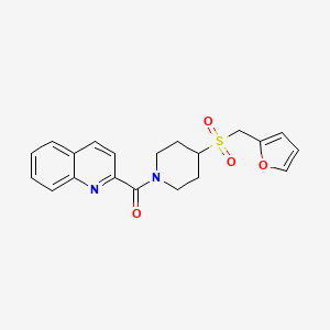 molecular formula C20H20N2O4S B2810954 (4-((呋喃-2-基甲基)磺酰基)哌啶-1-基)(喹啉-2-基)甲酮 CAS No. 1448072-44-3