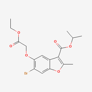 molecular formula C17H19BrO6 B2810962 Isopropyl 6-bromo-5-(2-ethoxy-2-oxoethoxy)-2-methyl-1-benzofuran-3-carboxylate CAS No. 315237-10-6