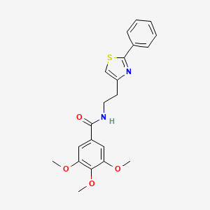 molecular formula C21H22N2O4S B2810967 3,4,5-trimethoxy-N-[2-(2-phenyl-1,3-thiazol-4-yl)ethyl]benzamide CAS No. 863513-15-9