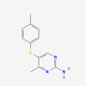 molecular formula C12H13N3S B2810968 4-甲基-5-[(4-甲基苯基)硫醚]-2-嘧啶胺 CAS No. 338417-80-4