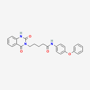 molecular formula C25H23N3O4 B2810976 5-(2,4-dioxo-1,2-dihydroquinazolin-3(4H)-yl)-N-(4-phenoxyphenyl)pentanamide CAS No. 1251556-03-2