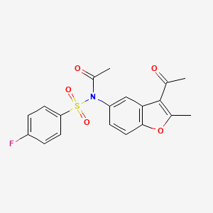 molecular formula C19H16FNO5S B2810977 N-(3-acetyl-2-methyl-1-benzofuran-5-yl)-N-(4-fluorophenyl)sulfonylacetamide CAS No. 518319-22-7