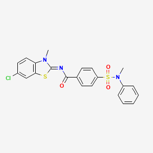 N-(6-chloro-3-methyl-1,3-benzothiazol-2-ylidene)-4-[methyl(phenyl)sulfamoyl]benzamide