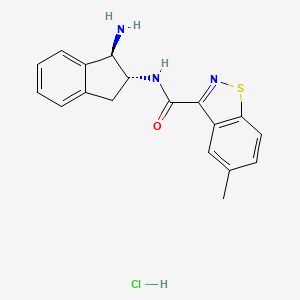 N-[(1R,2R)-1-Amino-2,3-dihydro-1H-inden-2-yl]-5-methyl-1,2-benzothiazole-3-carboxamide;hydrochloride