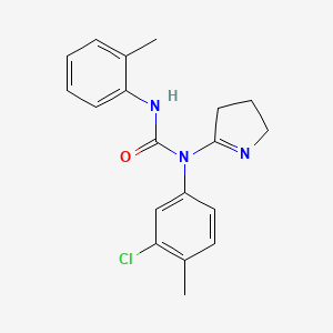molecular formula C19H20ClN3O B2811004 1-(3-chloro-4-methylphenyl)-1-(3,4-dihydro-2H-pyrrol-5-yl)-3-(o-tolyl)urea CAS No. 905761-25-3