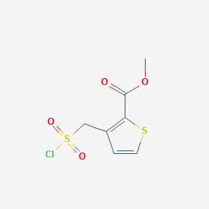 molecular formula C7H7ClO4S2 B2811009 Methyl 3-((chlorosulfonyl)methyl)thiophene-2-carboxylate CAS No. 2167771-25-5
