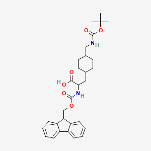 molecular formula C30H38N2O6 B2811017 2-(9H-Fluoren-9-ylmethoxycarbonylamino)-3-[4-[[(2-methylpropan-2-yl)oxycarbonylamino]methyl]cyclohexyl]propanoic acid CAS No. 1822489-66-6