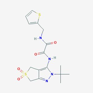 molecular formula C16H20N4O4S2 B2811023 N1-(2-(tert-butyl)-5,5-dioxido-4,6-dihydro-2H-thieno[3,4-c]pyrazol-3-yl)-N2-(thiophen-2-ylmethyl)oxalamide CAS No. 941909-14-4