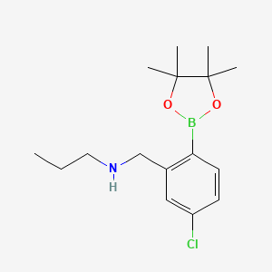 molecular formula C16H25BClNO2 B2811025 4-Chloro-2-(N-propylaminomethyl)phenylboronic acid, pinacol ester CAS No. 2096331-24-5
