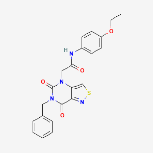 molecular formula C22H20N4O4S B2811033 2-(6-benzyl-5,7-dioxo-6,7-dihydroisothiazolo[4,3-d]pyrimidin-4(5H)-yl)-N-(4-ethoxyphenyl)acetamide CAS No. 1251627-27-6