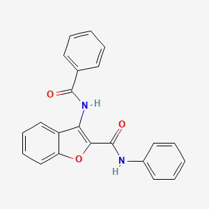molecular formula C22H16N2O3 B2811034 3-benzamido-N-phenyl-1-benzofuran-2-carboxamide CAS No. 160461-27-8