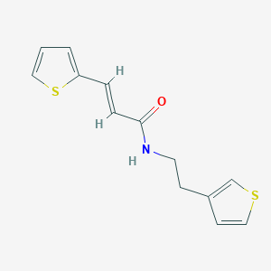 molecular formula C13H13NOS2 B2811043 (E)-3-(噻吩-2-基)-N-(2-(噻吩-3-基)乙基)丙烯酰胺 CAS No. 1331396-58-7